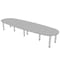 Skutchi Designs 45 in W, 120 in L, 29 in H, Engineered Wood Top, Grey HAR-BOVL-46119-PT-01 - alternate 1